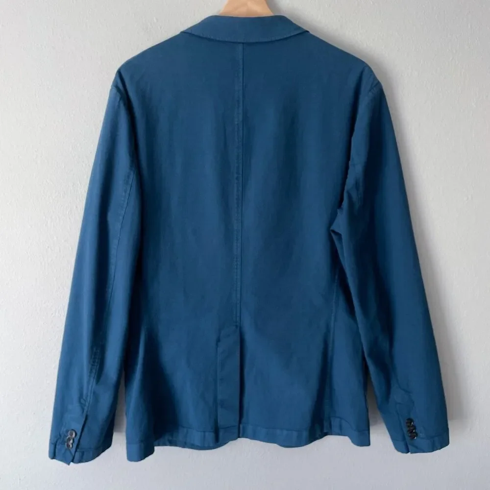 Bonobos Stretch Cotton Chore Blazer Athletic Fit 40R Blue Garment Dye Unlined